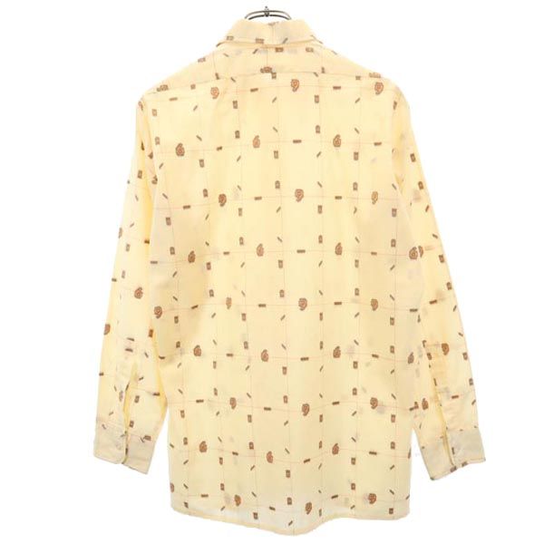 KANDAHAR CLUB 70s ヴィンテージ ユーロ 総柄 刺繍 長袖 シャツ 38 ベージュ系 メンズ