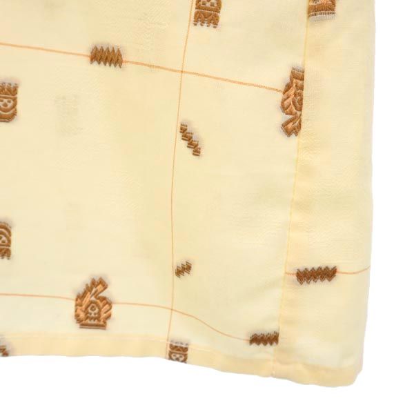 KANDAHAR CLUB 70s ヴィンテージ ユーロ 総柄 刺繍 長袖 シャツ 38 ベージュ系 メンズ