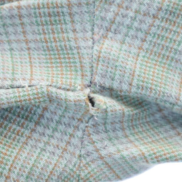 Ackermann 50s 60s グランパ ヴィンテージ チェック柄 長袖 ハーフボタン シャツ 38 青系 メンズ