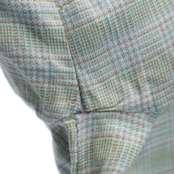 Ackermann 50s 60s グランパ ヴィンテージ チェック柄 長袖 ハーフボタン シャツ 38 青系 メンズ