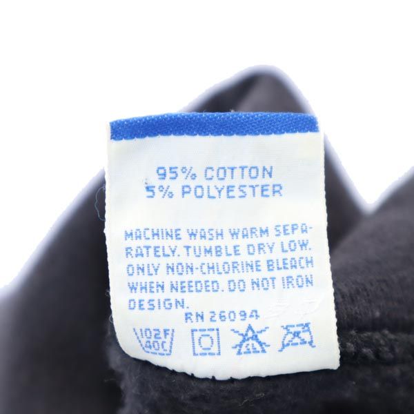 Champion チャンピオン 90s USA製 青タグ バックプリント 長袖 スウェットパーカー M ネイビー系 裏起毛 メンズ