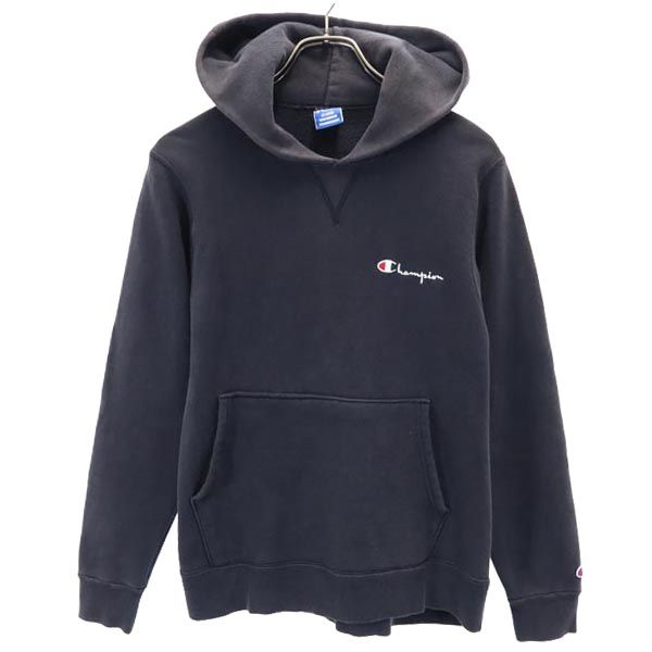 Champion チャンピオン 90s USA製 青タグ バックプリント 長袖 スウェットパーカー M ネイビー系 裏起毛 メンズ
