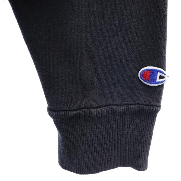 Champion チャンピオン 90s USA製 青タグ バックプリント 長袖 スウェットパーカー M ネイビー系 裏起毛 メンズ