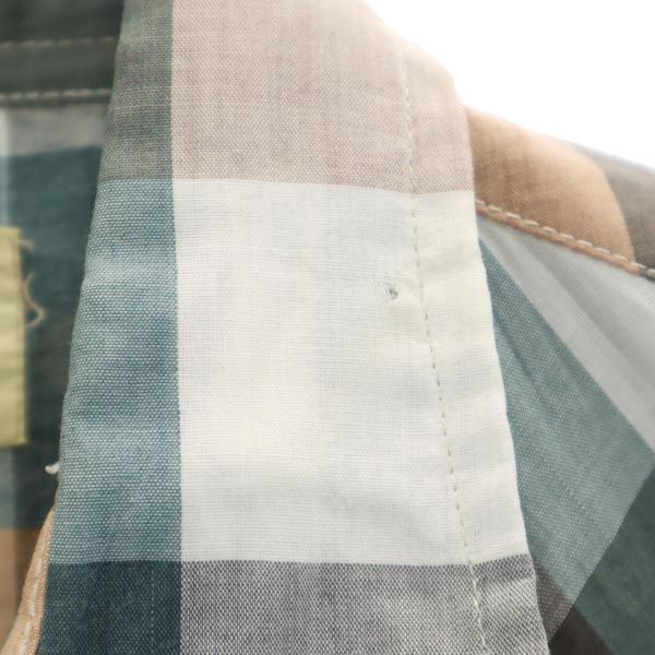 VINTAGE ヴィンテージ 70s チェック柄 長袖 ウエスタンシャツ M グリーン系 メンズ