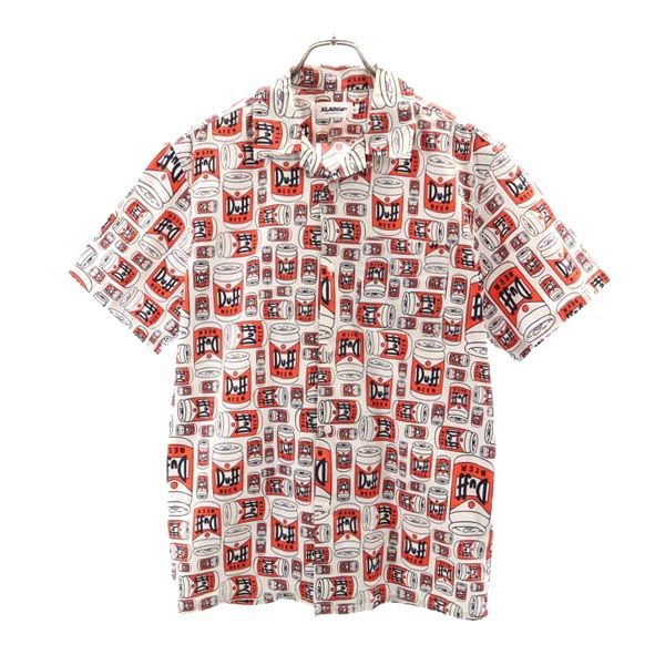 XLARGE エクストララージ 総柄 半袖 オープンカラーシャツ M グレー系 開襟 メンズ