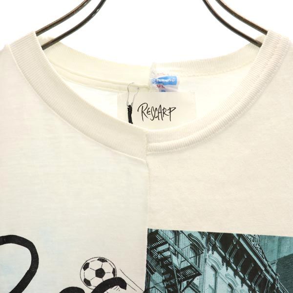 RESCARP リスカープ 23ss リメイク 半袖 Tシャツ ホワイト×ベージュ メンズ