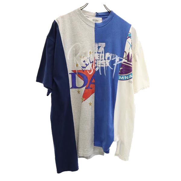 RESCARP リスカープ 23ss リメイク 半袖 Tシャツ 青×白×グレー メンズ