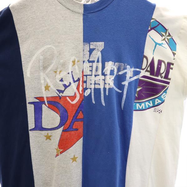 RESCARP リスカープ 23ss リメイク 半袖 Tシャツ 青×白×グレー メンズ