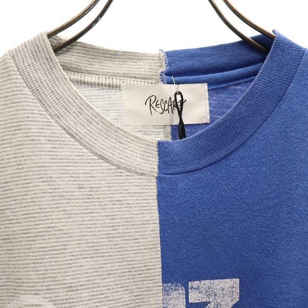 RESCARP リスカープ 23ss リメイク 半袖 Tシャツ 青×白×グレー メンズ