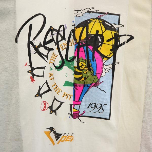 RESCARP リスカープ 23ss リメイク 半袖 Tシャツ ホワイト×グレー メンズ