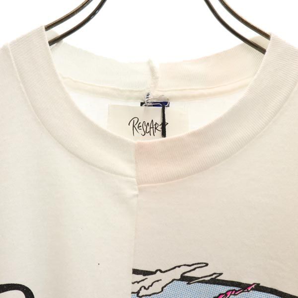 RESCARP リスカープ 23ss リメイク 半袖 Tシャツ ホワイト×グレー メンズ