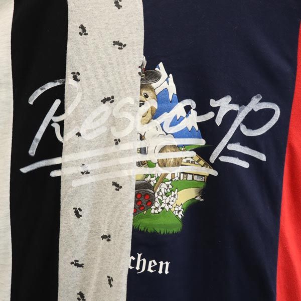 RESCARP リスカープ 23ss リメイク 半袖 Tシャツ 紺×赤×グレー メンズ