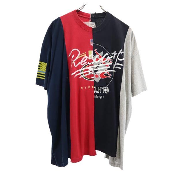 RESCARP リスカープ 23ss リメイク 半袖 Tシャツ 赤×紺×グレー メンズ