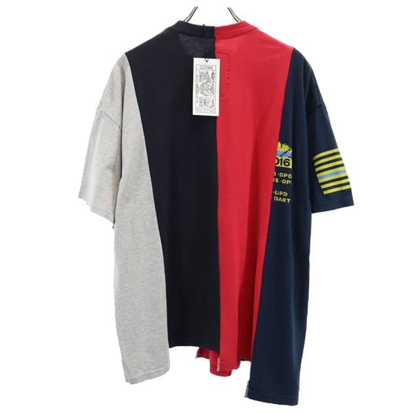 RESCARP リスカープ 23ss リメイク 半袖 Tシャツ 赤×紺×グレー メンズ