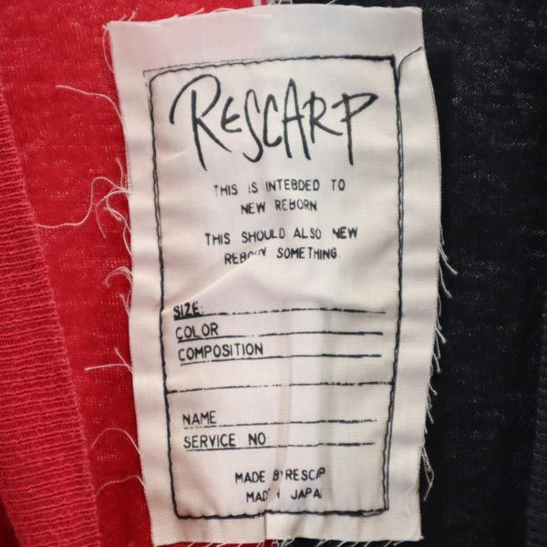 RESCARP リスカープ 23ss リメイク 半袖 Tシャツ 赤×紺×グレー メンズ