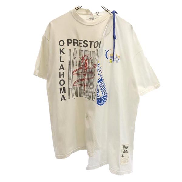 RESCARP リスカープ 23ss リメイク プリント 半袖 Tシャツ 白 メンズ