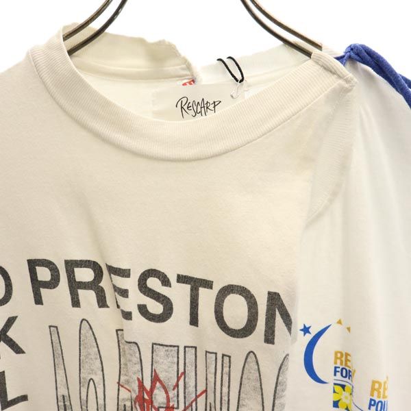 RESCARP リスカープ 23ss リメイク プリント 半袖 Tシャツ 白 メンズ