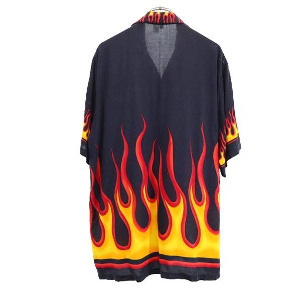 THUMSUP サムアップ 半袖 オープンカラーシャツ XL 黒系 メンズ