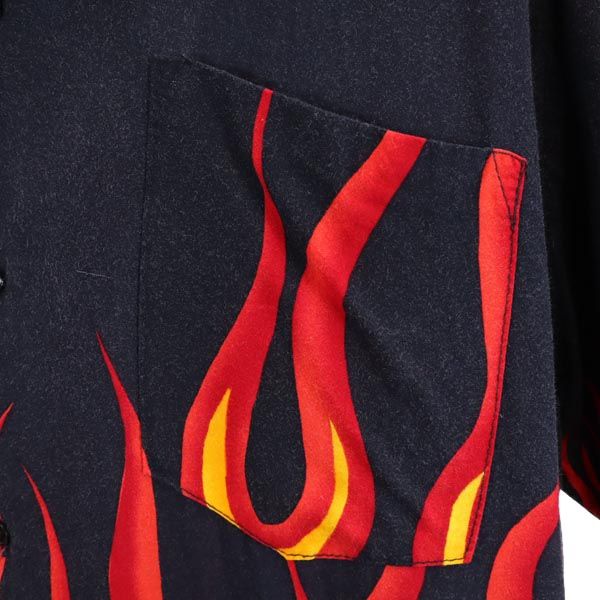 THUMSUP サムアップ 半袖 オープンカラーシャツ XL 黒系 メンズ