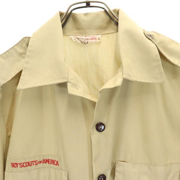 ヴィンテージ USA製 半袖 ボーイスカウトシャツ ベージュ ミリタリー メンズ