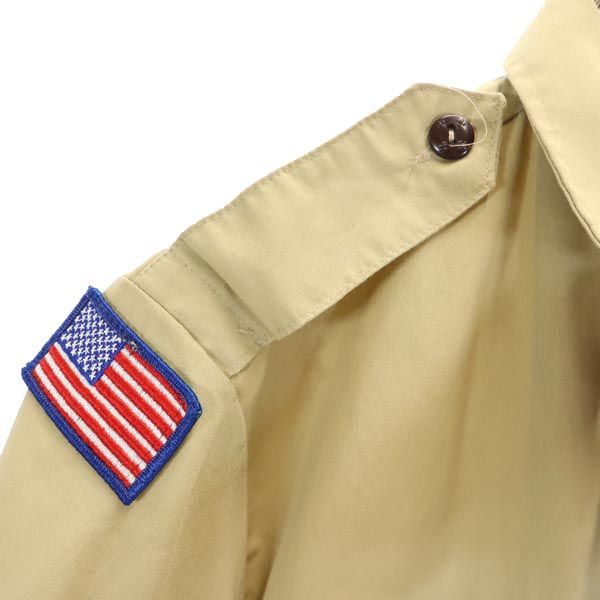 ヴィンテージ USA製 半袖 ボーイスカウトシャツ ベージュ ミリタリー メンズ
