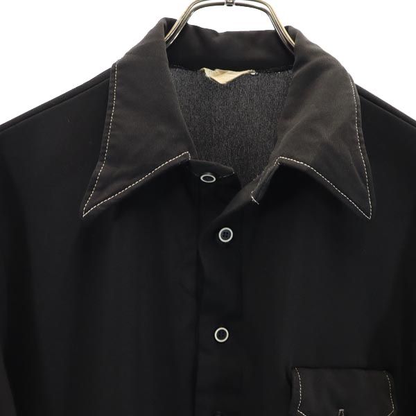 VINTAGE ヴィンテージ 70s 半袖 ポロシャツ 黒 メンズ