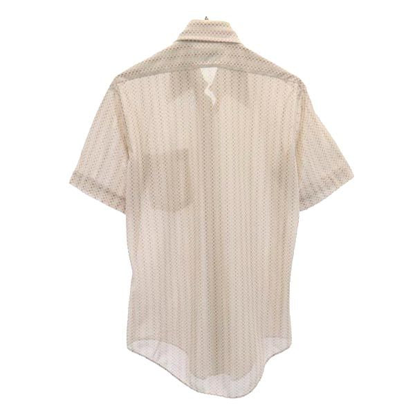 DEBONAIR デボネア 70s ヴィンテージ アンティーク 総柄 半袖 シャツ 14 ベージュ×ブラウン メンズ