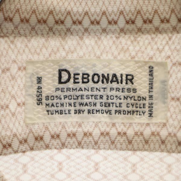 DEBONAIR デボネア 70s ヴィンテージ アンティーク 総柄 半袖 シャツ 14 ベージュ×ブラウン メンズ