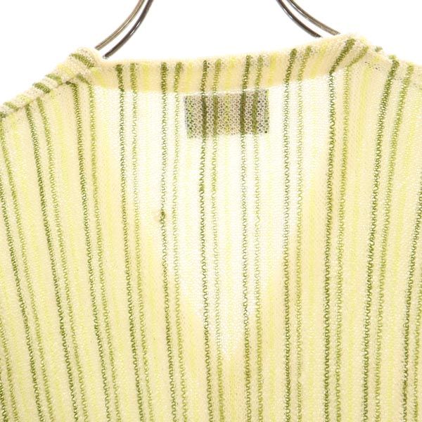 ペンドルトン 60s ヴィンテージ ウール ストライプ柄 長袖 Vネック ニット カーディガン M グリーン系 PENDLETON メンズ