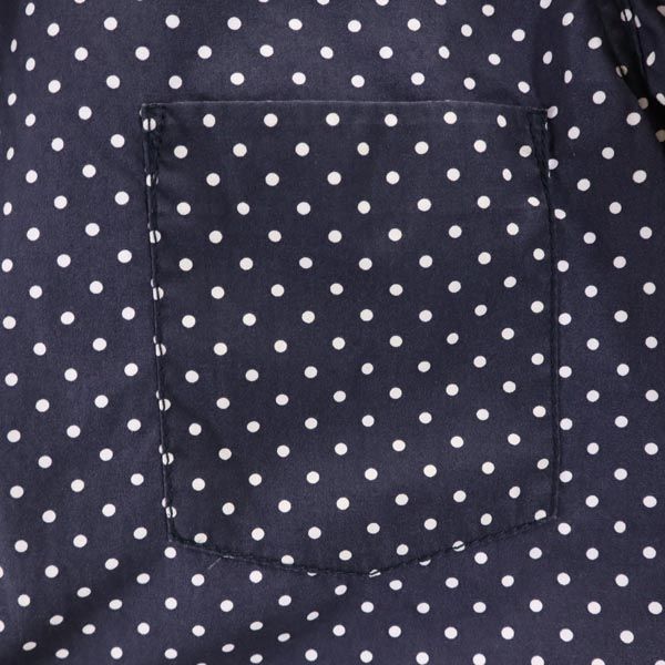 コムデギャルソンオム 2011年 日本製 ドッド柄 長袖 シャツ S ネイビー×白×ブルー COMME des GARCONS HOMME メンズ