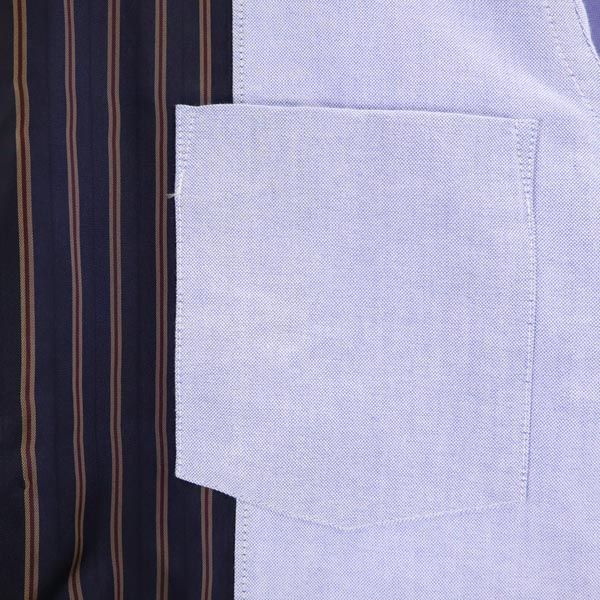 コムデギャルソンオム 2006年 日本製 ストライプライン入り 長袖 シャツ S ネイビー系 COMME des GARCONS HOMME メンズ