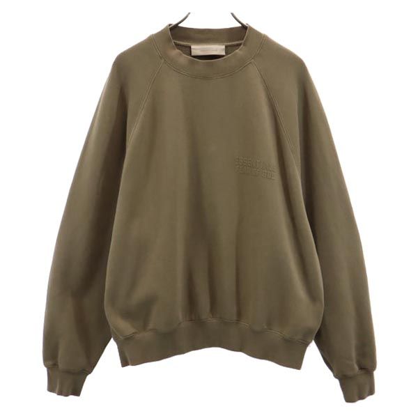 ESSENTIALS エッセンシャルズ 長袖 スウェット トレーナー S オリーブ 裏起毛 メンズ