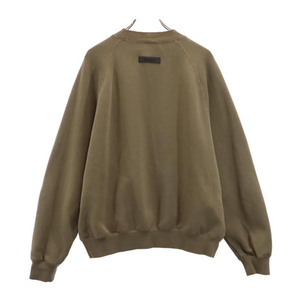 ESSENTIALS エッセンシャルズ 長袖 スウェット トレーナー S オリーブ 裏起毛 メンズ