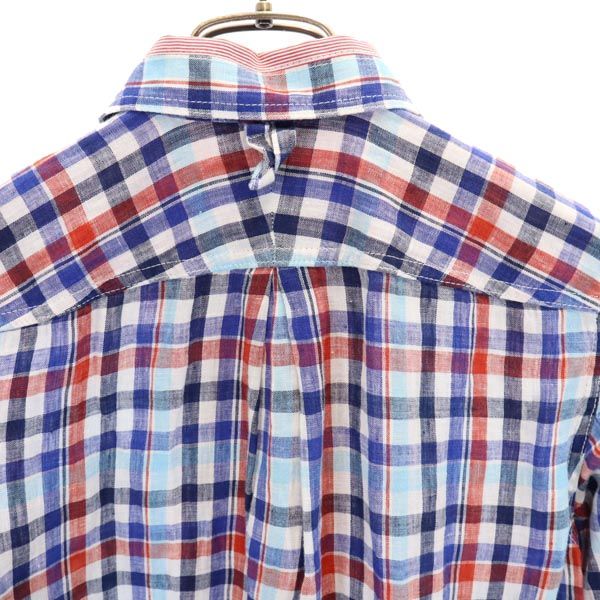 JUNYA WATANABE COMME des GARCONS ジュンヤワタナベコムデギャルソン 2012年 リネン チェック柄 長袖 チェックシャツ XS 青系 メンズ