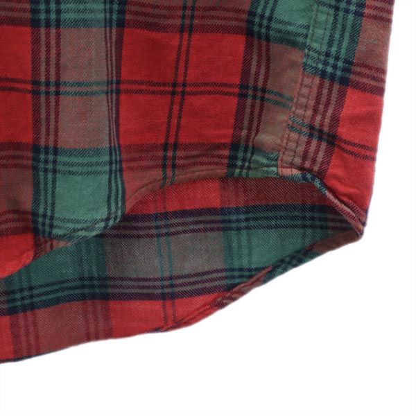 L.L.Bean エルエルビーン 80s ヴィンテージ USA製 アウトドア チェック 長袖 ボタンダウンシャツ M レッド系 メンズ