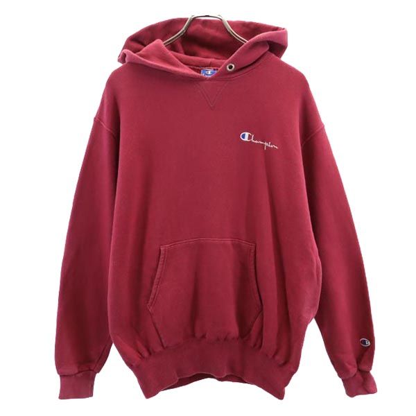 Champion チャンピオン 90s 青タグ USA製 長袖 スウェットパーカー L レッド系 裏起毛 メンズ