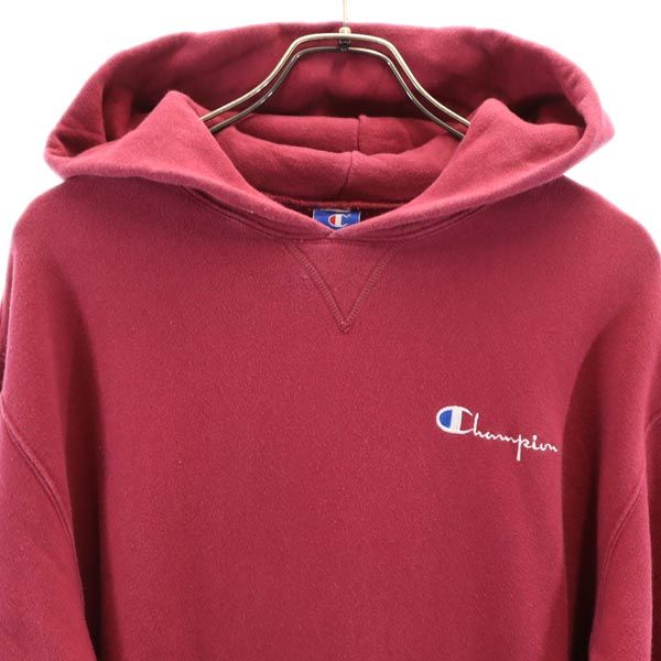 Champion チャンピオン 90s 青タグ USA製 長袖 スウェットパーカー L レッド系 裏起毛 メンズ
