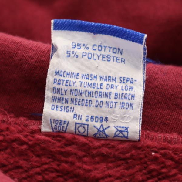 Champion チャンピオン 90s 青タグ USA製 長袖 スウェットパーカー L レッド系 裏起毛 メンズ