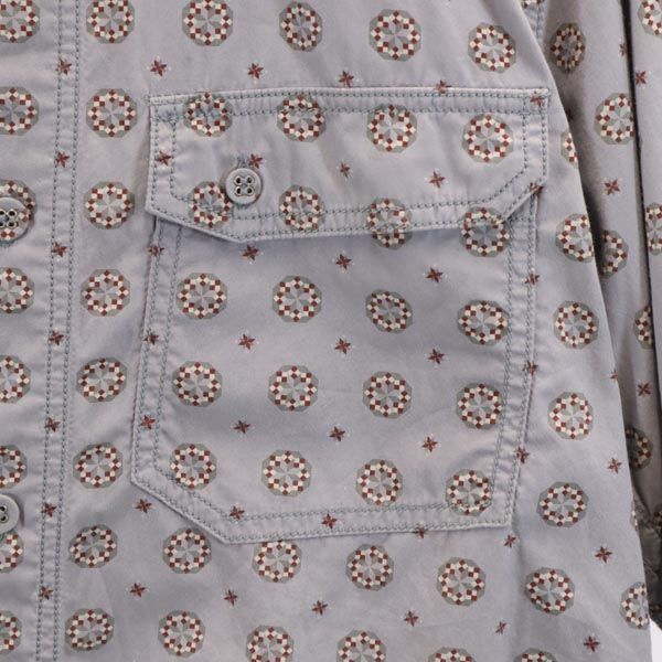 WHITE MOUNTAINEERING ホワイトマウンテニアリング 日本製 総柄 7分袖 ボタンダウンシャツ 1 グレー系 レディース