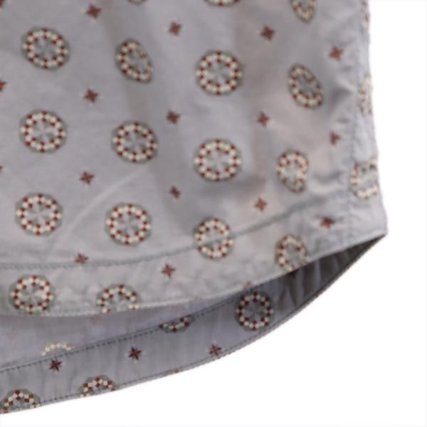 WHITE MOUNTAINEERING ホワイトマウンテニアリング 日本製 総柄 7分袖 ボタンダウンシャツ 1 グレー系 レディース