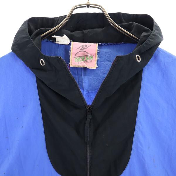 OCEAN EQUIPMENT 90s オールド マウンテンパーカー M ブルー×ピンク メンズ