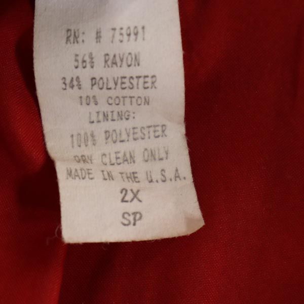 Painted Pony 80s 90s オールド USA製 リーフ柄 ノーカラージャケット 2X ブラウン×レッド レディース