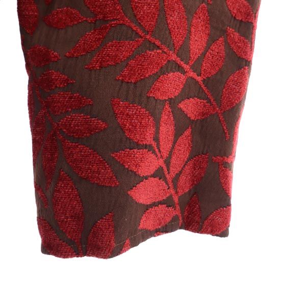 Painted Pony 80s 90s オールド USA製 リーフ柄 ノーカラージャケット 2X ブラウン×レッド レディース