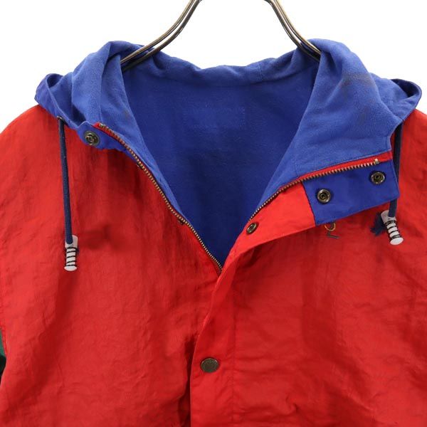 YVES SAINT LAURENT イヴサンローラン 7分袖 ナイロンジャケット レッド系 フード メンズ