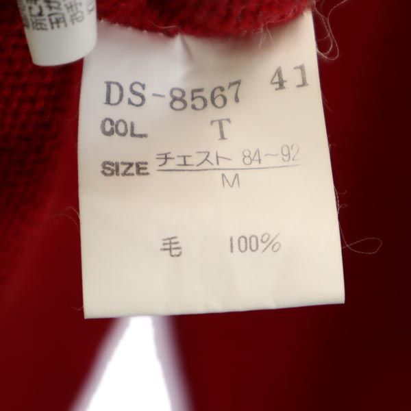 Christian Dior クリスチャンディオール 90s オールド ウール アーガイル 長袖 Vネック ニット M 赤系 セーター メンズ