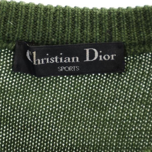 Christian Dior クリスチャンディオール 90s オールド ウール 長袖 ニット L 緑系 セーター メンズ