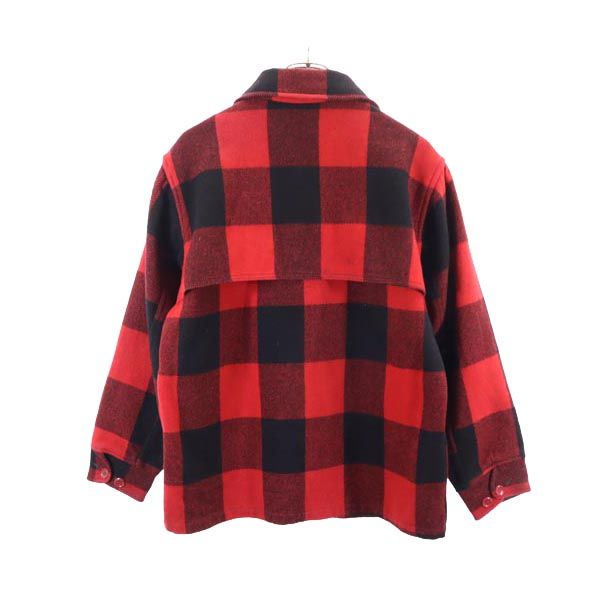 ウールリッチ 60s 70s ウールブレンド ヴィンテージ チェック ジップジャケット M レッド系 WOOLRICH メンズ