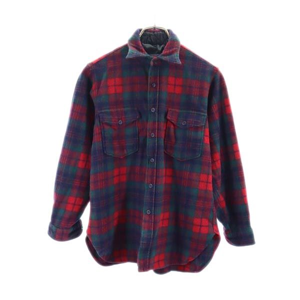PENDLETON ペンドルトン 70s USA製 ウール100% ヴィンテージ 長袖 チェックシャツ L グリーン系 レディース
