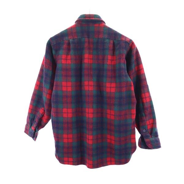 PENDLETON ペンドルトン 70s USA製 ウール100% ヴィンテージ 長袖 チェックシャツ L グリーン系 レディース