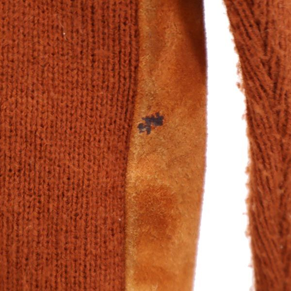 1166 COLLECTION 70s ニット切替 牛革 ヴィンテージ レザージャケット M ブラウン メンズ